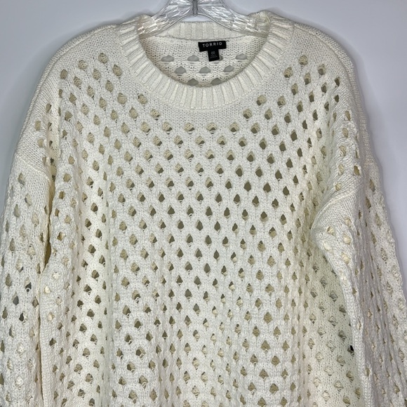 Torrid Cream Open Weaver Sweater Size 00 - Picture 2 of 9